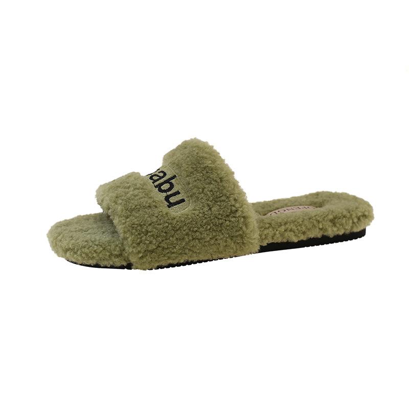 Mao Mao Slippers Women Wear Thick Soles 2025 Spring and Summer New Internet Celebrity Mao Mao Shoes European Fashion Home Plush Slippers