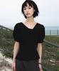 DEHEVE Unbalanced Twist Blouse [Black]