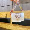 Kawai Bear Coin Bags Purse Laser Pouch Cylinder Bag Girl‘s Rainbow Chain Mini Lipstick Organizer Earphone Keychain Storage Bag