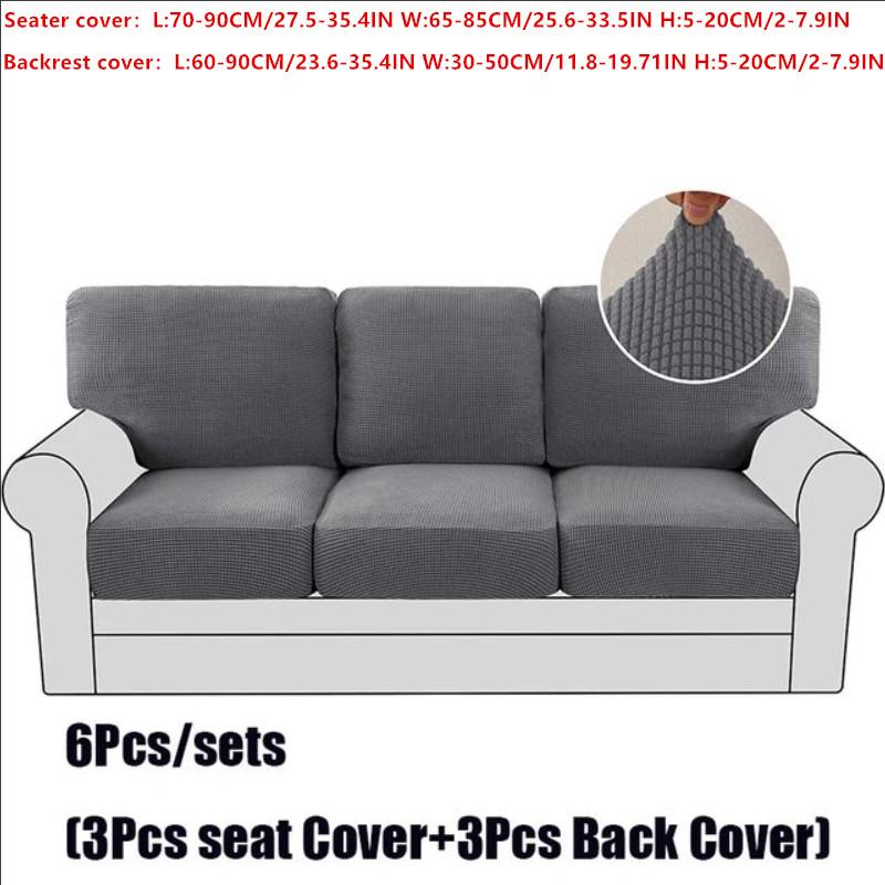 Elastic Sofa Cushion Cover, Couch Cover, Furniture Protector, Living Room, 4 Pcs, 6Pcs Set