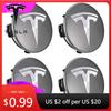 Αυτοκόλλητο Αυτοκινήτου 2025 Νέο Tesla 4τμχ 56mm Γκρι Ασημί Καλύμματα Κέντρου Τροχών Αυτοκινήτου Tesla Ζάντες Κάλυμμα Κέντρου Λογότυπο Για Tesla Model 3 Y X S Καλύμματα Ζαντών