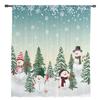 Christmas Snowman Snowflake Sheer Curtains for Living Room Decoration Window Curtains Kitchen Tulle Voile Curtains