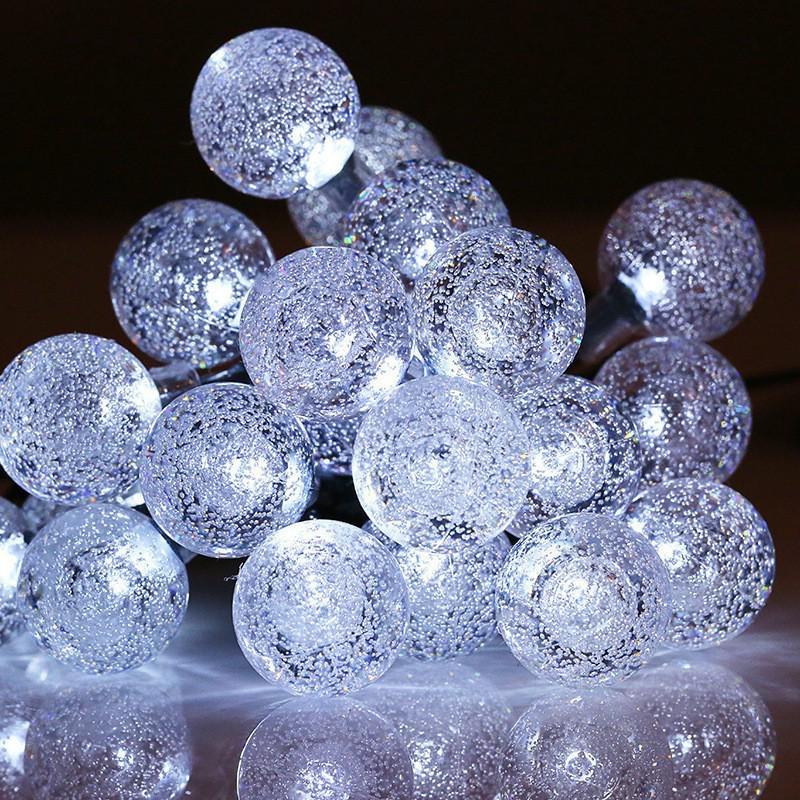 LED Solar Bubble Ball String Lights - Colorful Decorative Lights for Festivals and Outdoor Use
