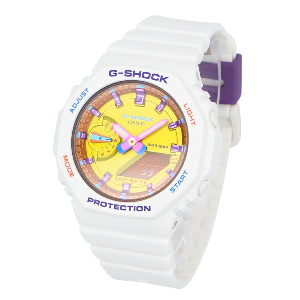 

Часы CASIO Карбоновый полимер Белый Желтый G-SHOCK GMA-S2100 Женские 2 стрелки GMA-S2100BS-7A