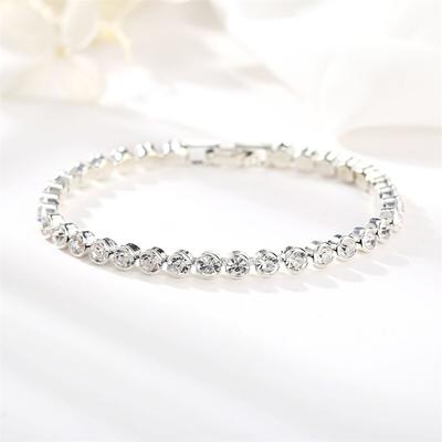 Aesthehtic Gold Tennis Bracelet for Women and Men Vintage Jewelry Cubic Zirconia Bracelet Wedding Bridesmaid Gift Valentines Day