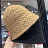 Solid Color Winter Bucket Hat For New Wool Knitted Fashion Hat For Women Winter Warmth With Bow Woolen Basin Hat