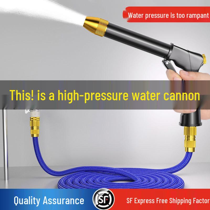 High-Pressure Retractable Spray Gun for Household Water Hose - Ideal for Car Wash and Garden Use
