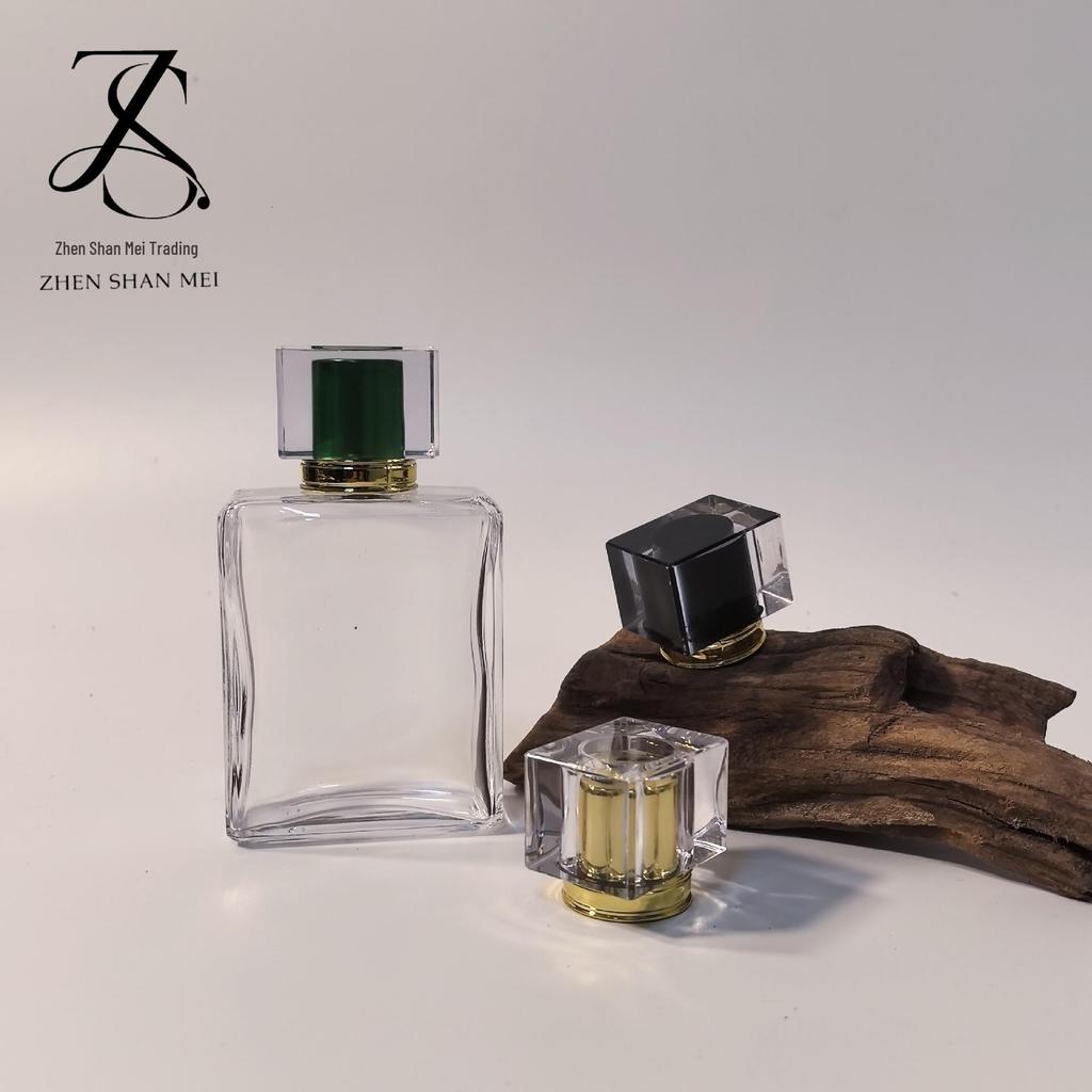 50ml Portable Minimalist Square Glass Perfume Bottle with Sprayer