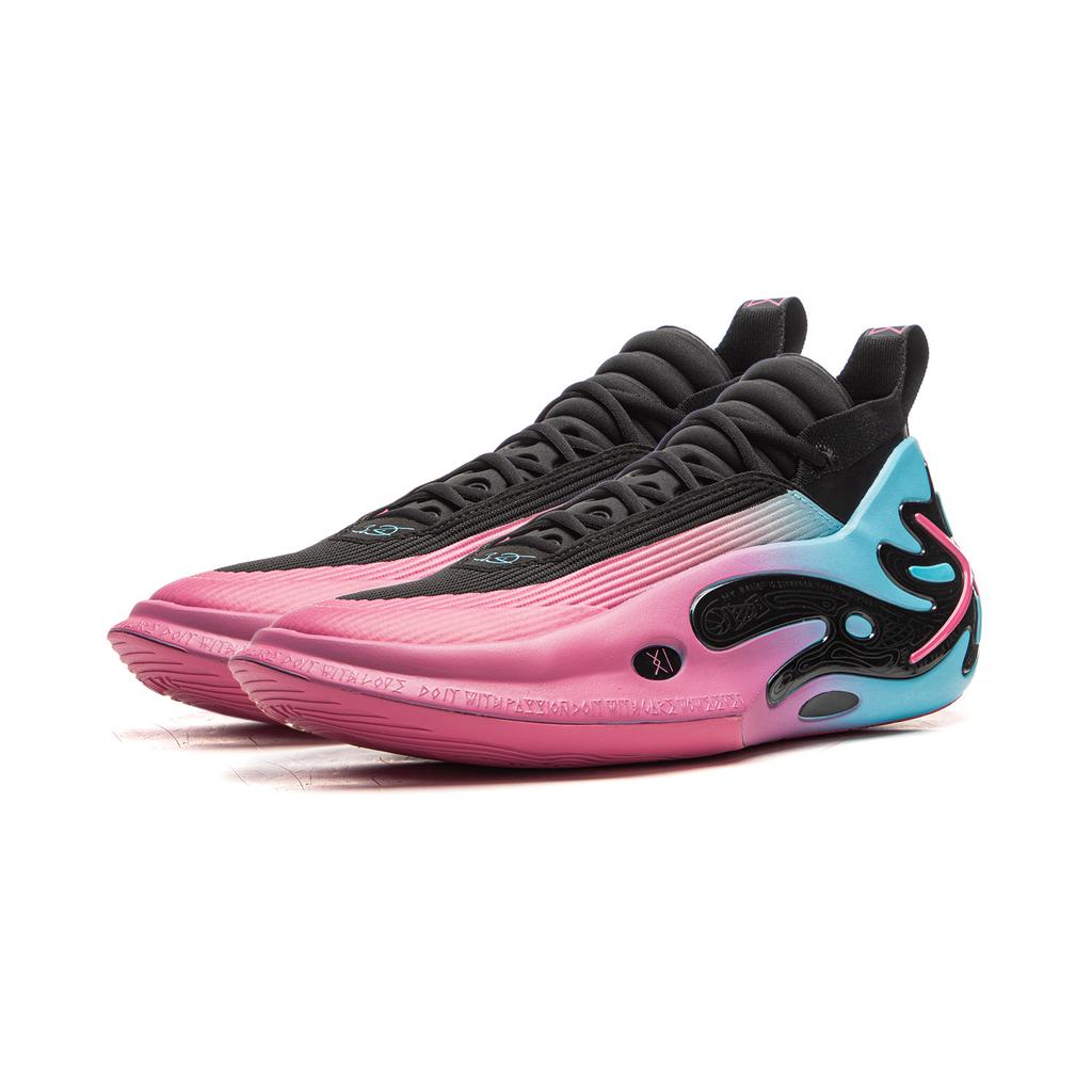 Li Ning WOW11 Basketball Shoes Men's Mid Top Black Pink ABAU049-33