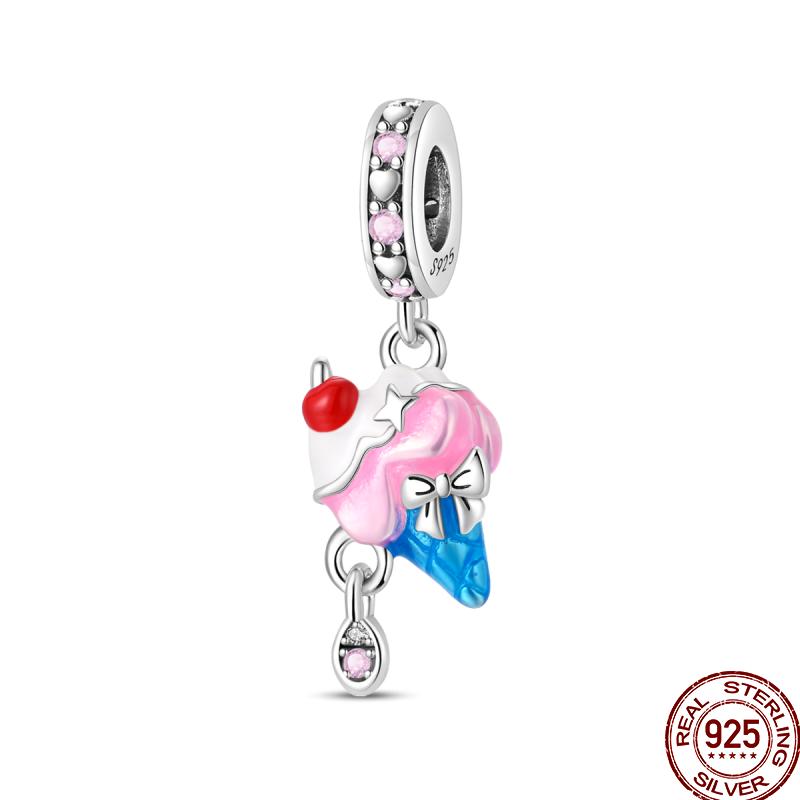 Miedziany Cyrkon Letnie Lody Ocean Wielka Seria Błyszczący Inkrustowany Cyrkon Wisiorek Pasuje do Bransoletki 3mm