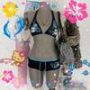 Vintage Flower Print Cutie Set Bikini 2000s Swimsuit Sexy Women Bathing Fashion Halter Strap Swimwear High Street Beach Female