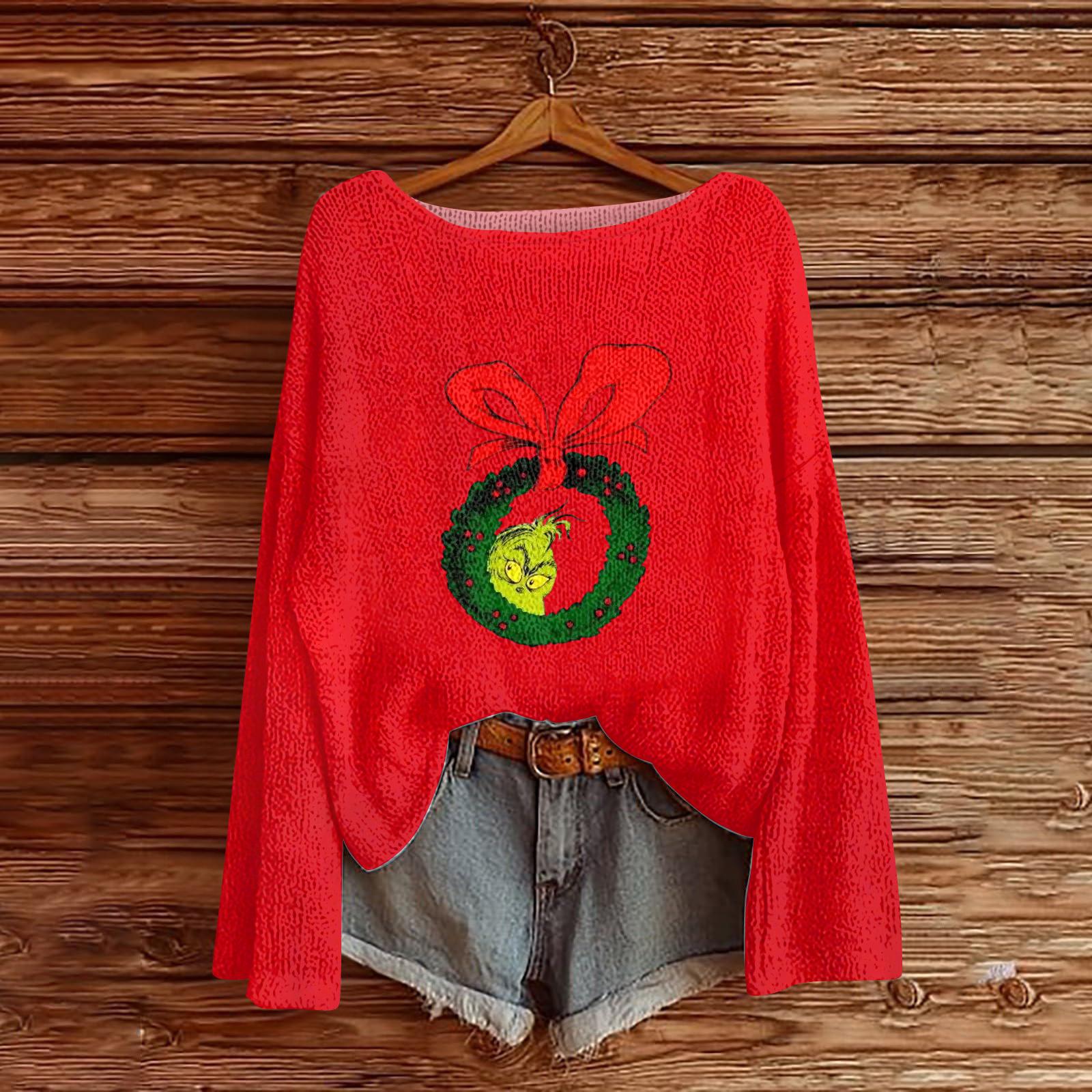 

Женский модный пуловер с круглым вырезом и длинными рукавами, вязаный топ, имитация свитера XL красный