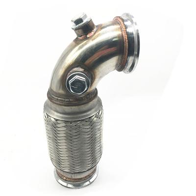 2.5" V-Band Downpipe Low Profile 90 Degree w/Flex Bellow Pipe Stainless