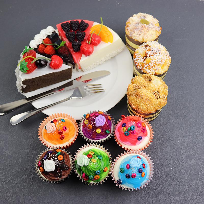 Triangle Pastry Paper Cup Fruit Cake Kitchen Cabinet Toy Food Decoration