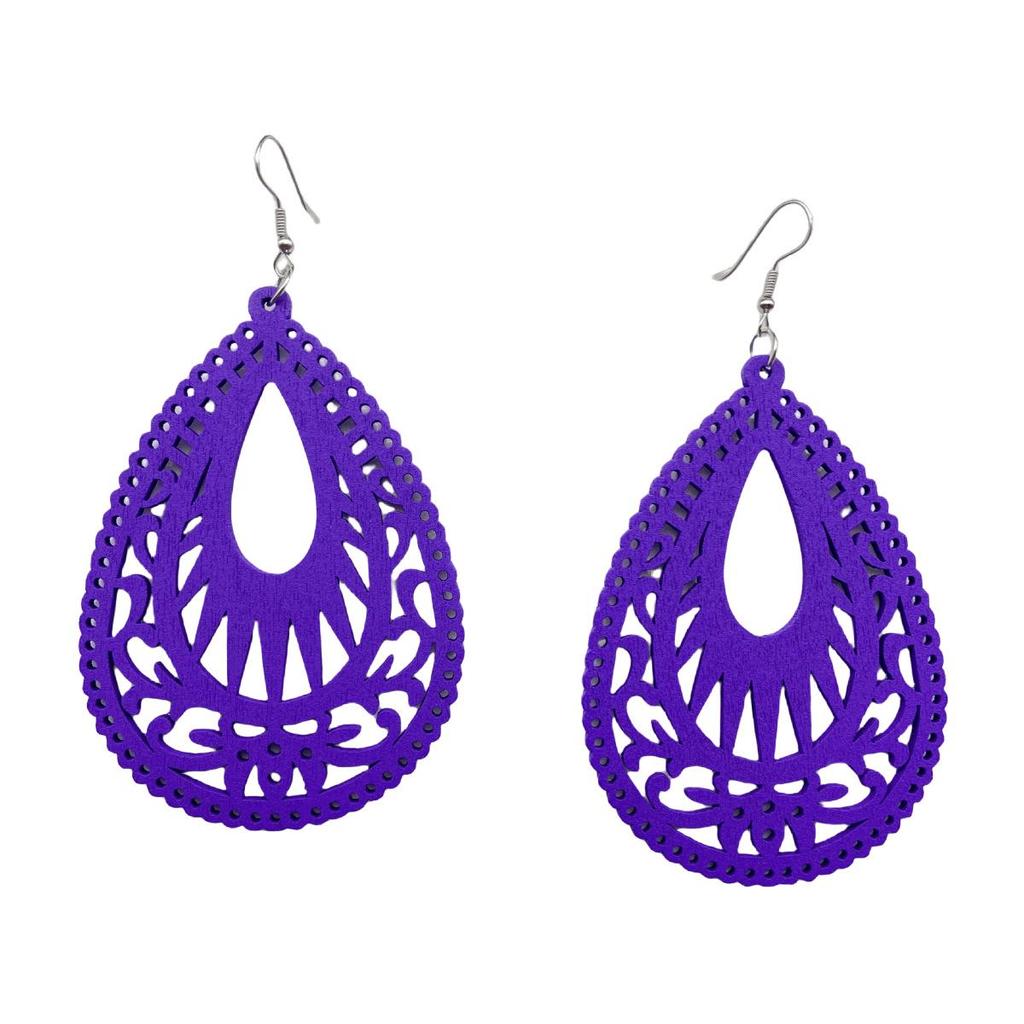 Bohemian Beach Wooden Long Earrings