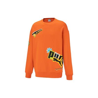 Puma Buchstabe Sportlich Lässig Rundhals Sweatshirt Herren Sweatshirt Orange 539968-23