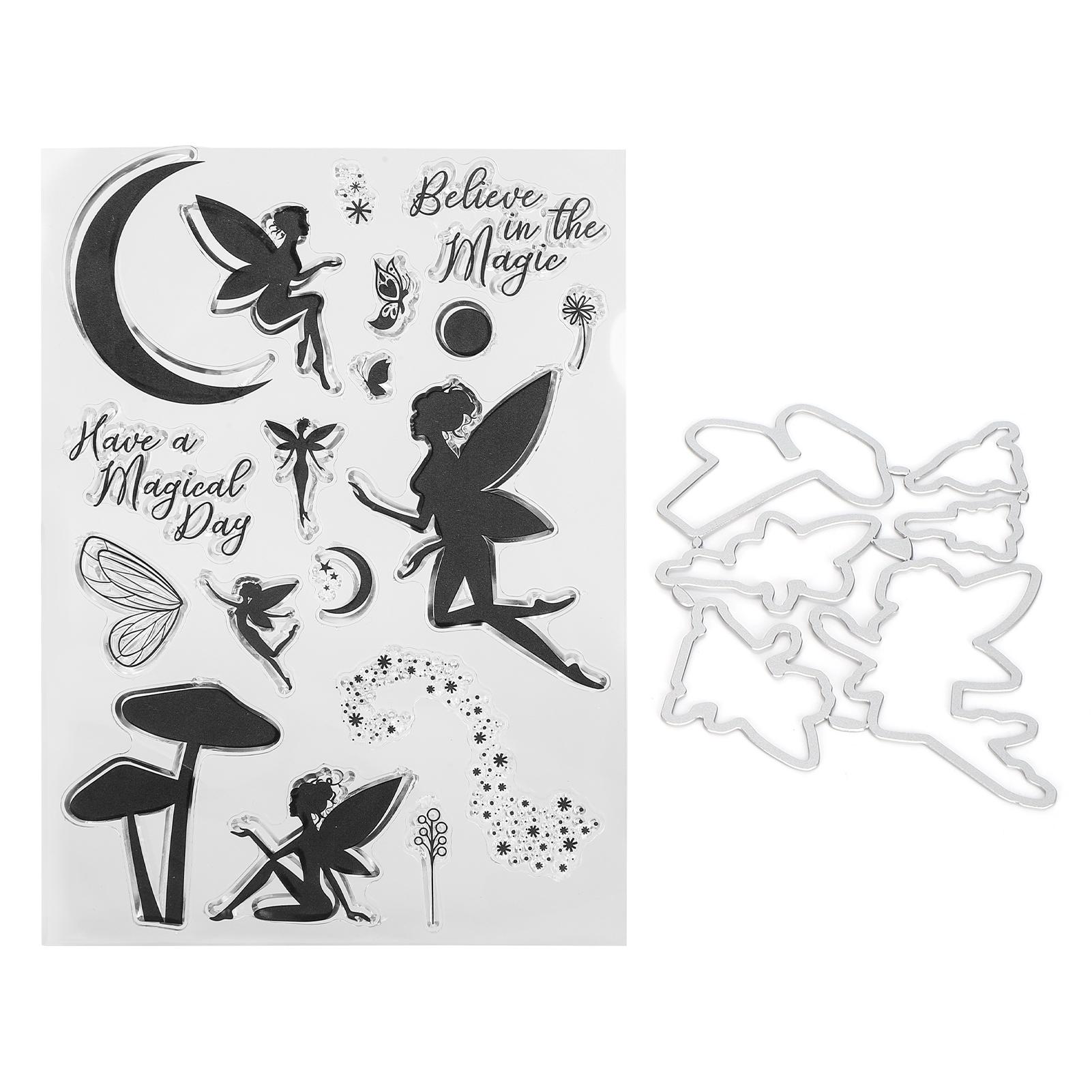 

Transparent Stamp Hand Account Fairy Pattern Card Making Decoration with Knife Mold
