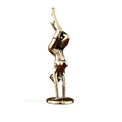 Solid Brass Yoga Headstand Beauty Model Figurines Miniatures Desktop Ornaments Statue Home Decoration Accessories