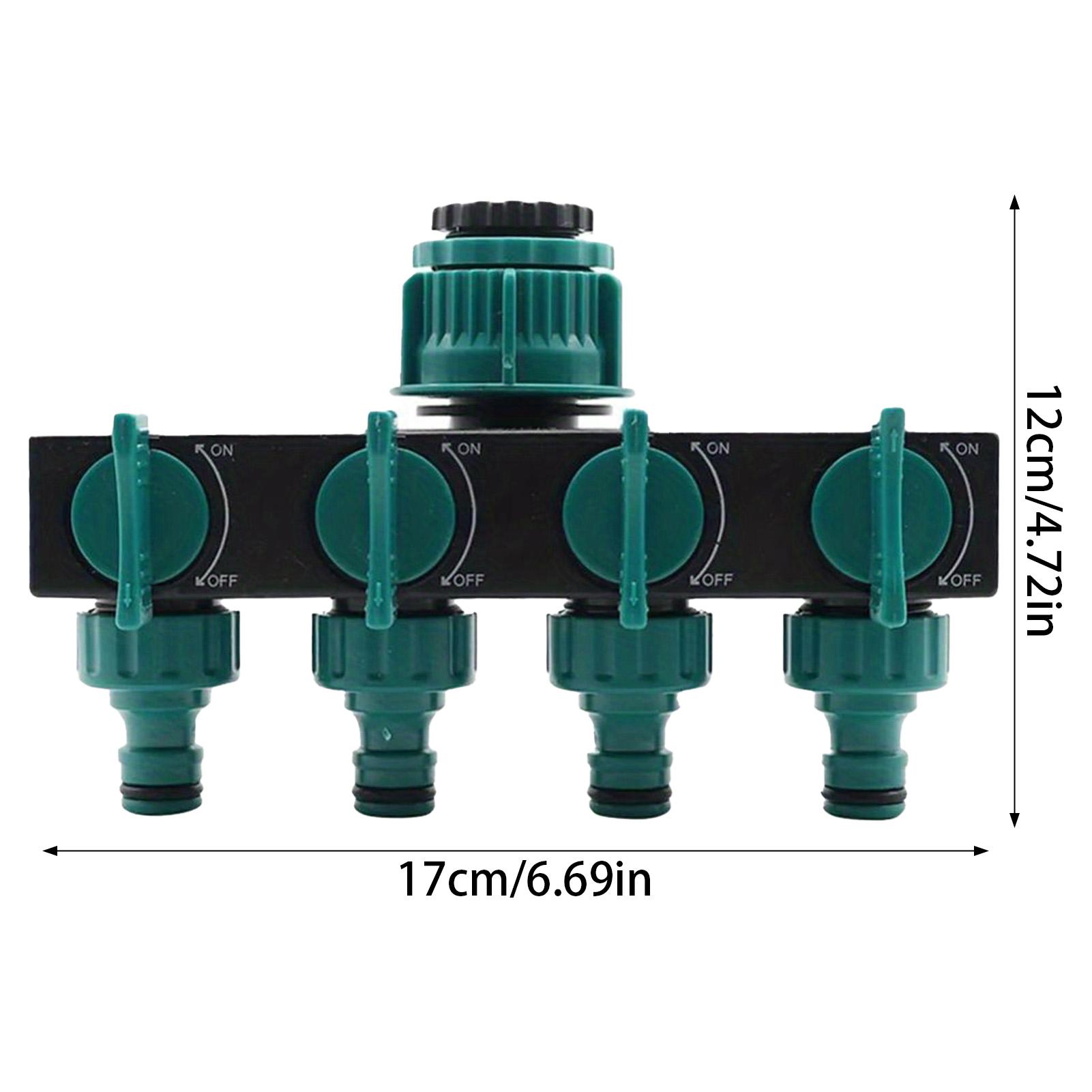 

4-ходовой разветвитель для садового шланга, регулятор выхода воды, сельскохозяйственные коннекторы для водопроводного крана, адаптер, водяные клапаны для газона, теплицы зелёный