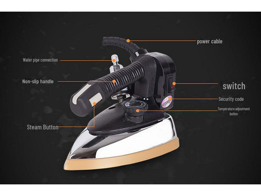 Red Heart RH126 High-Power Electric Steam Iron for Clothes, Curtains, and Dry Cleaning.