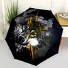 1pc Wolf Fashionable Automatic Opening/Closing Folding Umbrella with 8 Bones, Windproof Portable, Daily Use010