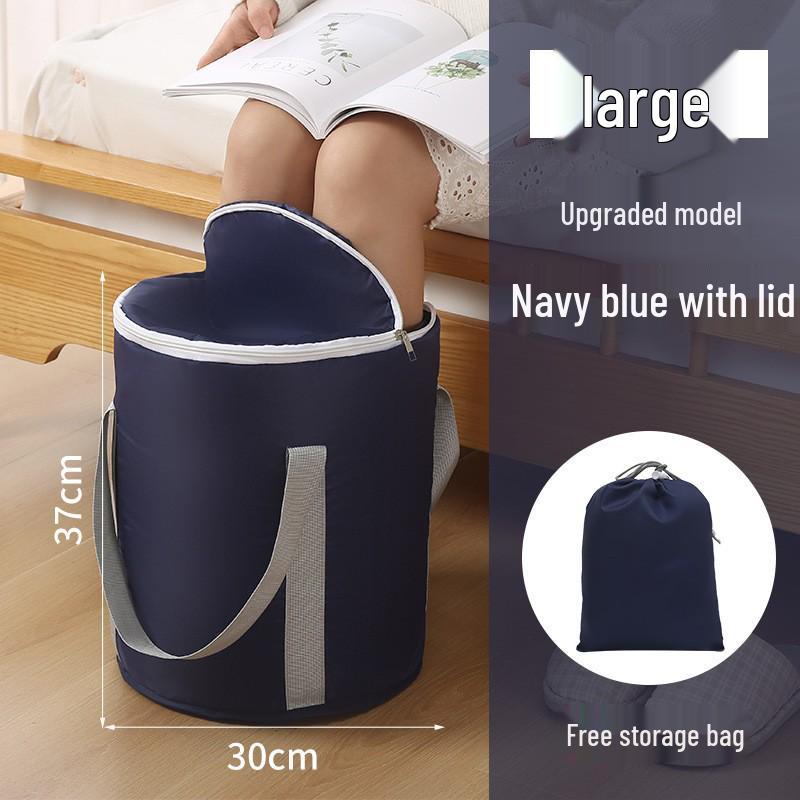 Portable Foldable Insulated Foot Bath Bucket for Adults - High Deep Over Calf Design