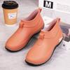 Rain shoes women's new fashion soft rainy season wear cotton comfortable short work shoes waterproof rain boots water shoes durable