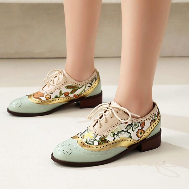 Export College Style Autumn and Winter New Casual Retro Ethnic Style Brock Single Shoes Leather Shoes