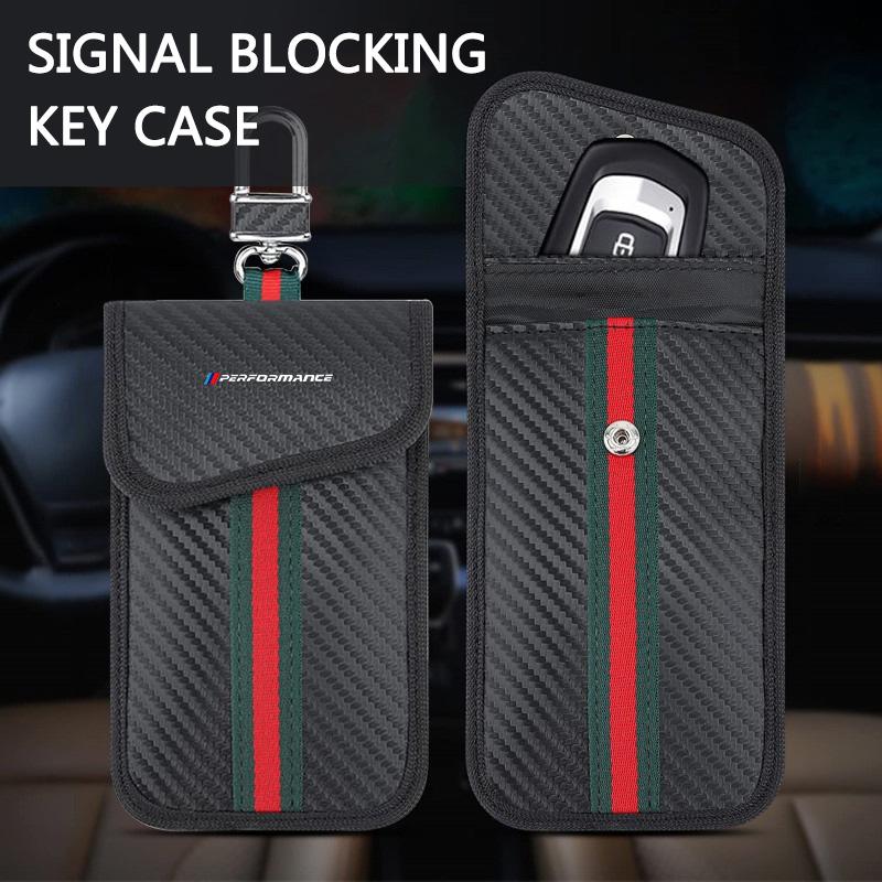 Car Key Case Signal Blocker Bag RFID Shielding Pocket For BMW Performance BMW M Power Performance M3 M5 X1 X3 X5 X6 X7 Accessory