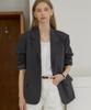 Ourhope Signature Single Button Jacket - Charcoal