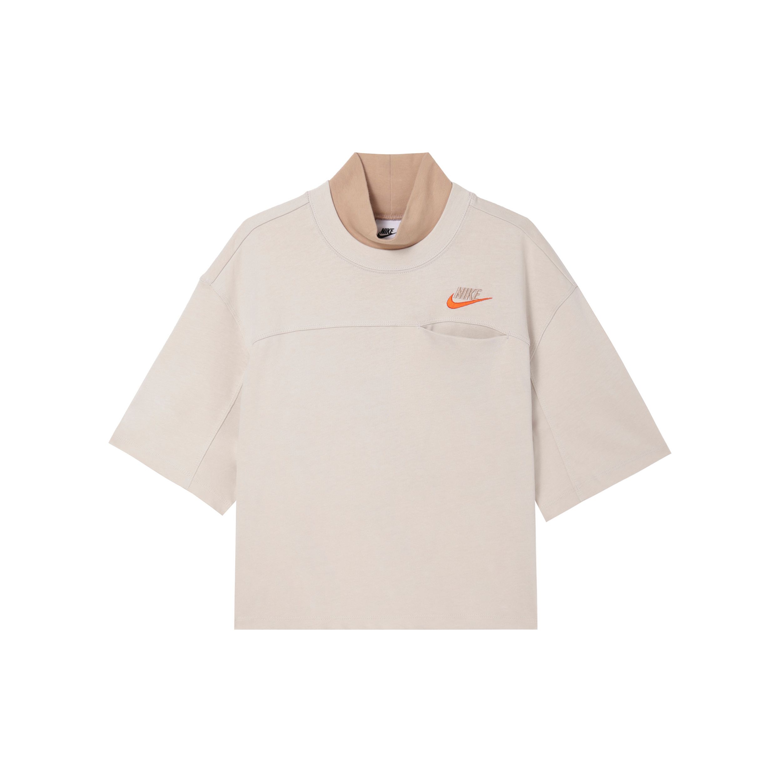 

Nike Спортивная одежда City Utility вышитый логотип принт короткий рукав футболка женские топы светло-красно-коричневый FB7227-104 L