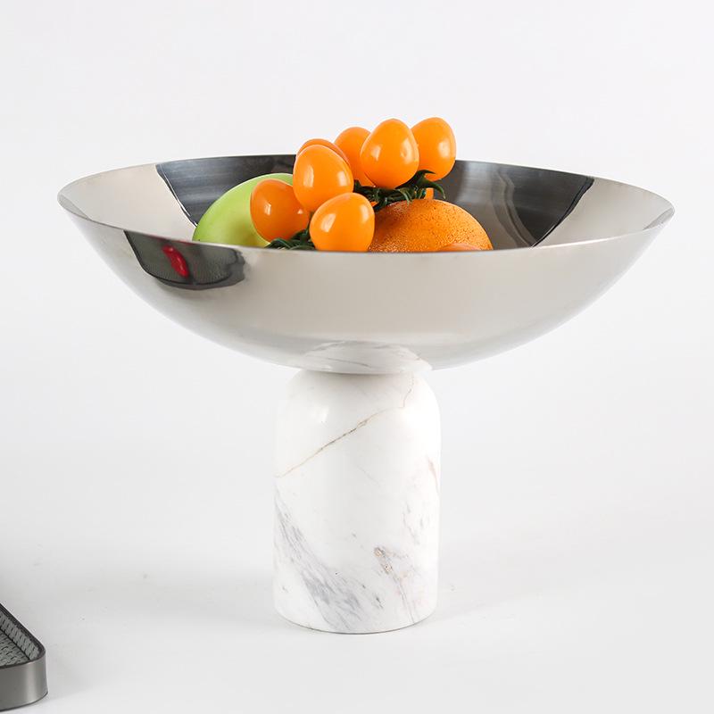 Nordic Marble Geometric Cylinder Tray: Elegant Desktop Storage for Snacks & Decor
