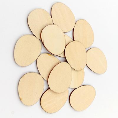 100Pcs Unfinished Egg Shape Lime Wood Craft Cutouts for DIY Signs Tags Christmas Ornaments Nursery Wall Mount Decoration