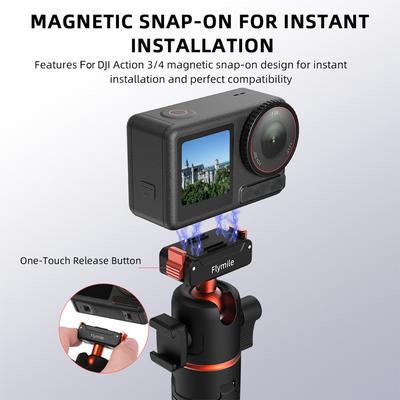 Handheld Verlängerungsstativ Halter für DJI Osmo Action 3/4/5 Pro Kamera mit magnetischem Selfie-Stick Stativ Fotografie Zubehör