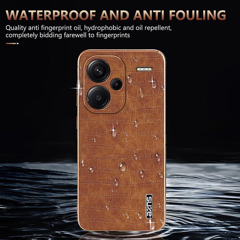 For Xiaomi Redmi Note 13 Pro+ 5G Electroplating Case Textured PU+TPU Phone Cover