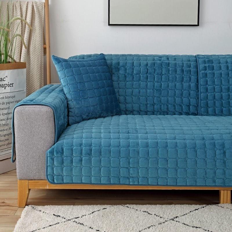 Velvet Sofa Cushion Winter Sofa Slipcover Cover Towel Simple Modern Non-Slip Anti-Wrinkle Thickened Cushion Cover