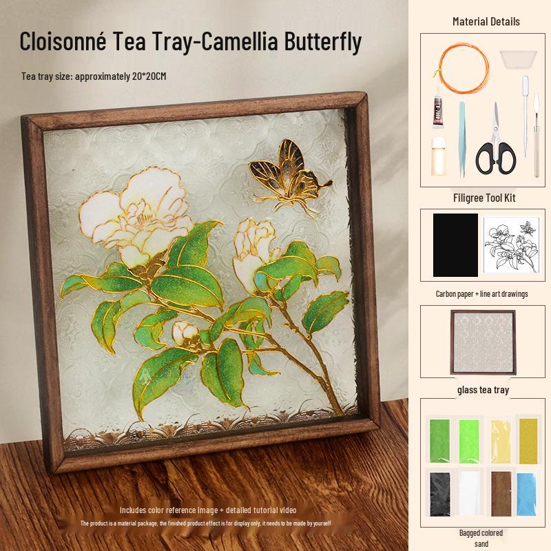 Jingtailan Cloisonné-Emaille Teeschale: Kulturelles handgemachtes DIY-Kit für das Mittherbstfest und Teambuilding
