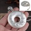 Copper Hollow Jackfruit Heart Sutra Pendant Necklace Men Women Vintage Boho Style Charm Chain