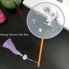 Fashion Chinese Style Wooden Handle Fan Embroidery Flower Girl Gift Portable Home Decor Hand Fans Crafts Dance Fan