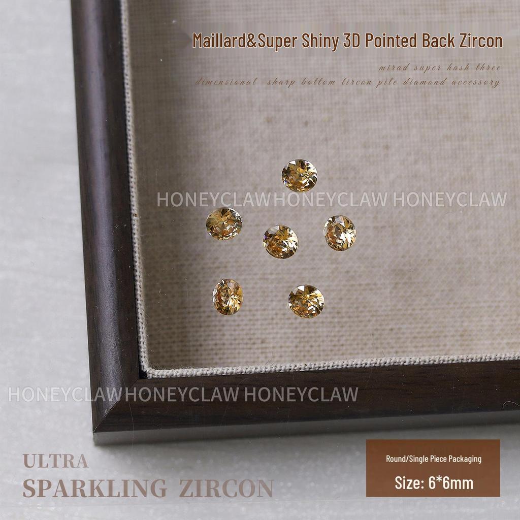 Champagne & Light Coffee Zircon Nail Art Gems: Large Pointed, Teardrop, Horse Eye, Pigeon Egg Shapes