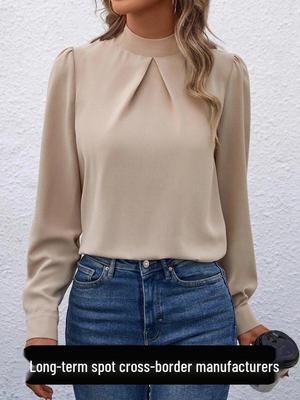 Spring/Summer 2025 European & American Women's Long-Sleeve Satin Shirt