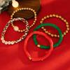 Handmade Christmas Polymer Clay Beaded Bracelet Set – European & American Holiday Bangle with Christmas Letter Charms