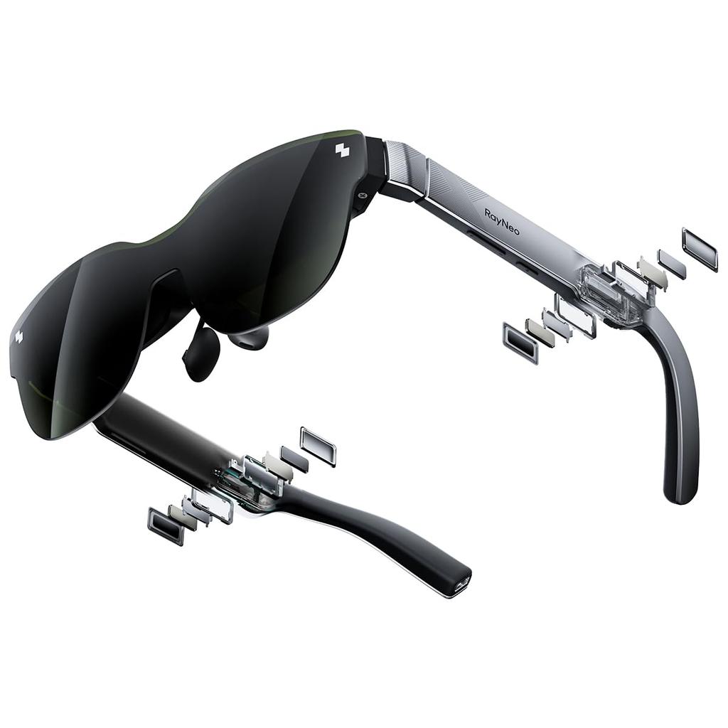 RayNeo Air 3s Smart Glasses 120Hz FHD HueView Display Compatible with iPhone and Steam Deck wearable theater AR/XR 201-inch 16/15, Android, Mac,