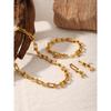 Trendy European Jewelry Set: U-Shaped Horseshoe Necklace, Titanium Steel Bracelet & Earrings for Women
