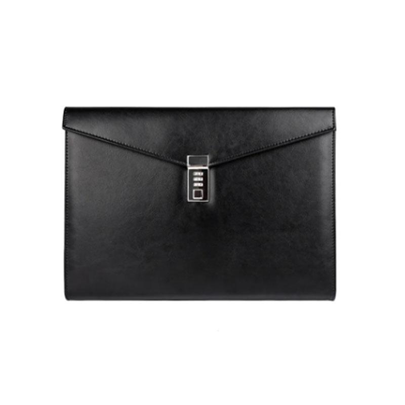 A4 Confidential Document Bag Portable Leather Password Lock Folder Official Document Business Travel Manager Bag