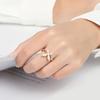 Women's S925 Sterling Silver Butterfly & Pear-Shaped Diamond Ring