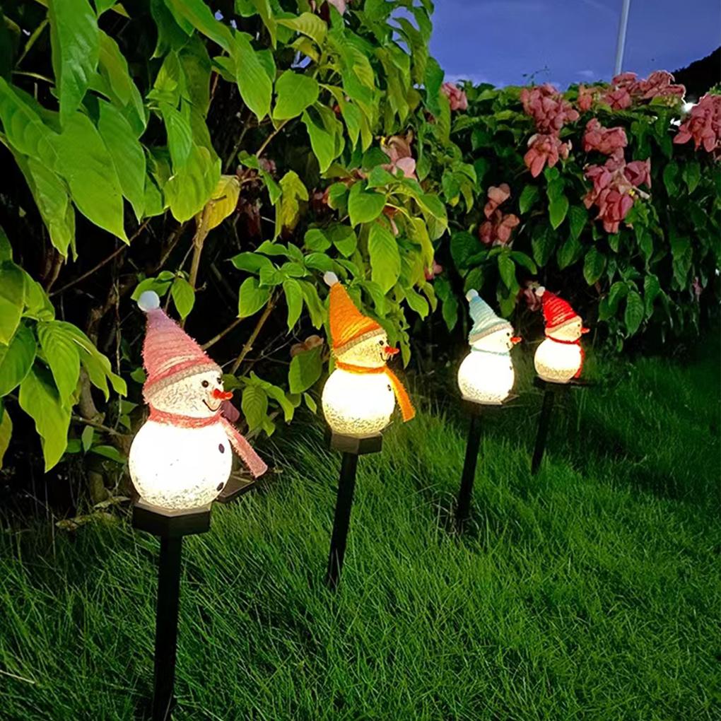 Outdoor Snowman Path Light Solar-Powered Waterproof Lamp Waterproof Solar Snowman Light Outdoor