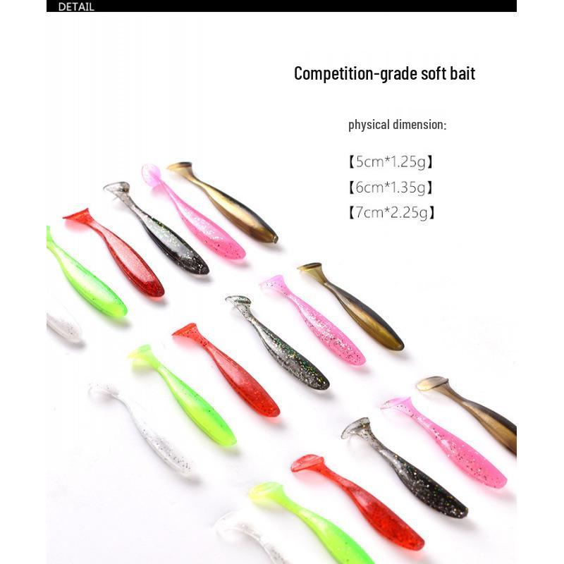 Jin T-tail Soft Worm Fishing Lure: Soft Bait with Lead Head Hook for Bass and Mandarin Fish