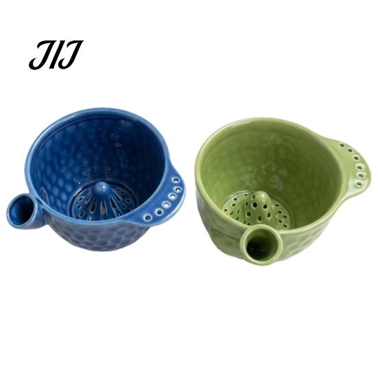 Food Prep Bowl Ceramic Berry Washing with Drain Holes, Self Spinning Fruit Strainer Vegetable Washer, Swirling Rinsing Colander for Strawberries