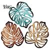 Monstera Leaf Wall Hanging 3Pcs Hollow Decoration, Wooden Tropical Art Plaque, Decorative Retro Ornament Sculpture with Hook for Living Room